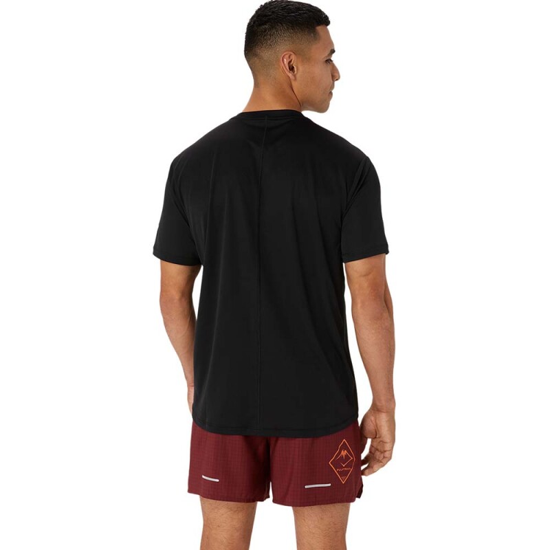 Fujitrail Logo Ss Top M - Hombre Performance Black/antique Red/