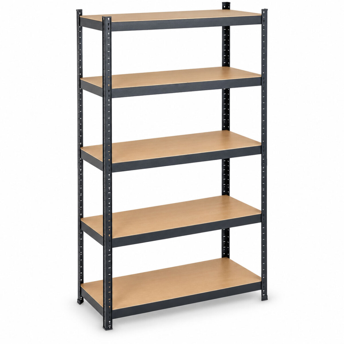 Estantería Metálica Madera 5 Estantes Reforzada - Negro 