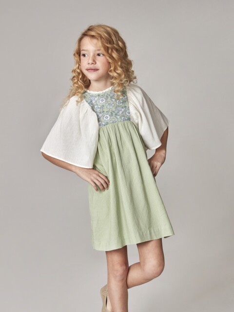 Vestido Canesu Estampado Gris