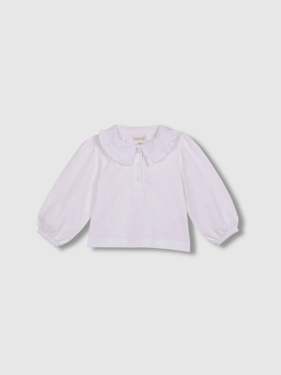Camiseta Con Cuello De Popelin Blanco Optico