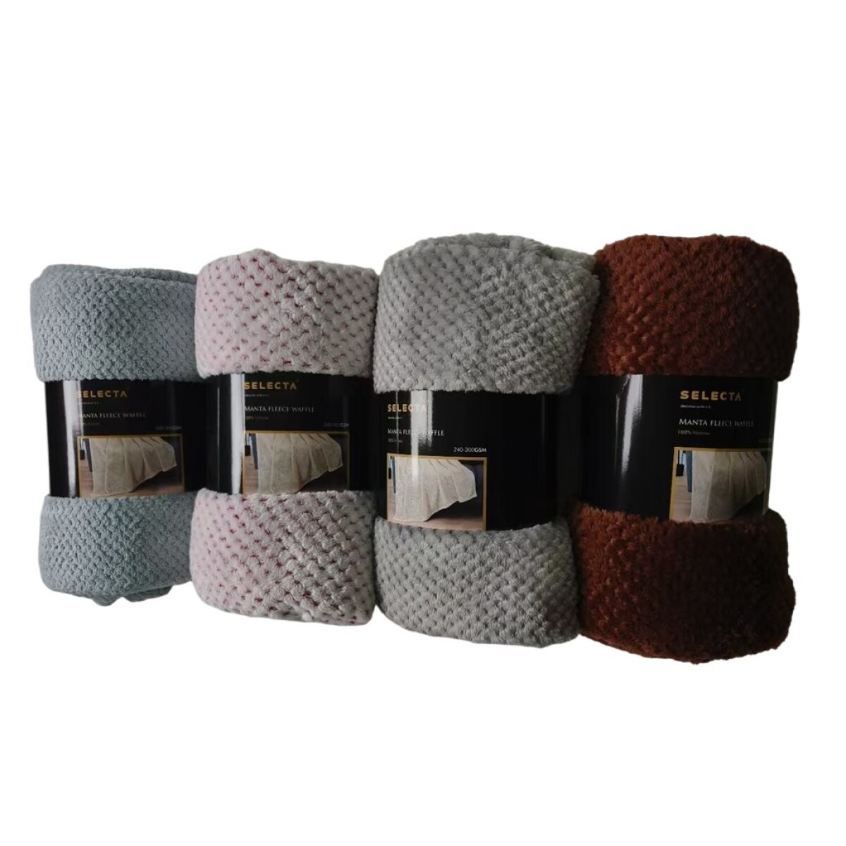 MANTA FLEECE WAFFLE 150x200CM SURTIDO 