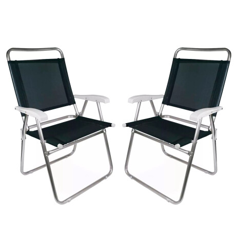 Set X 2 Sillas Master Plus Aluminio NEGRO