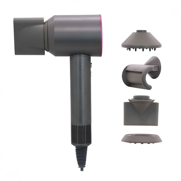 Secador De Pelo Goldtech 1500W Coanda 5 Piezas 3 Niveles Color Negro