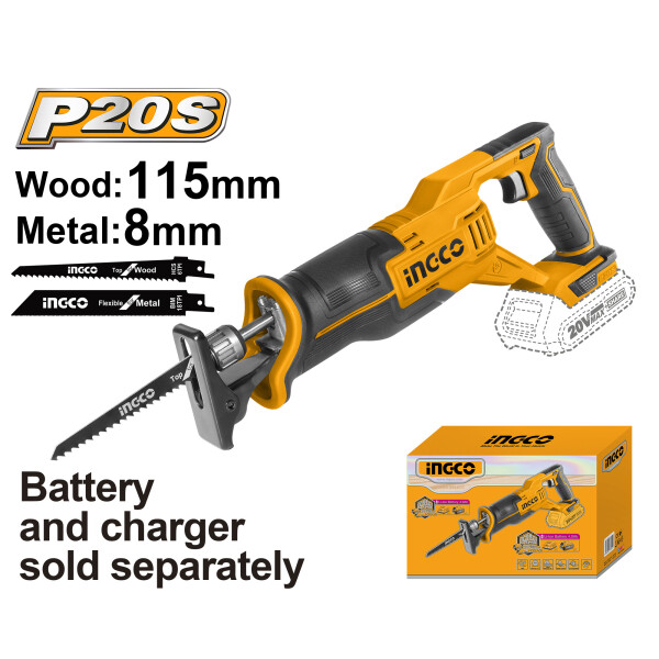 SIERRA SABLE A BATERIA LITIO 20 VOLT LINEA P20S INGCO CRSLI1152 SIERRA SABLE A BATERIA LITIO 20 VOLT LINEA P20S INGCO CRSLI1152