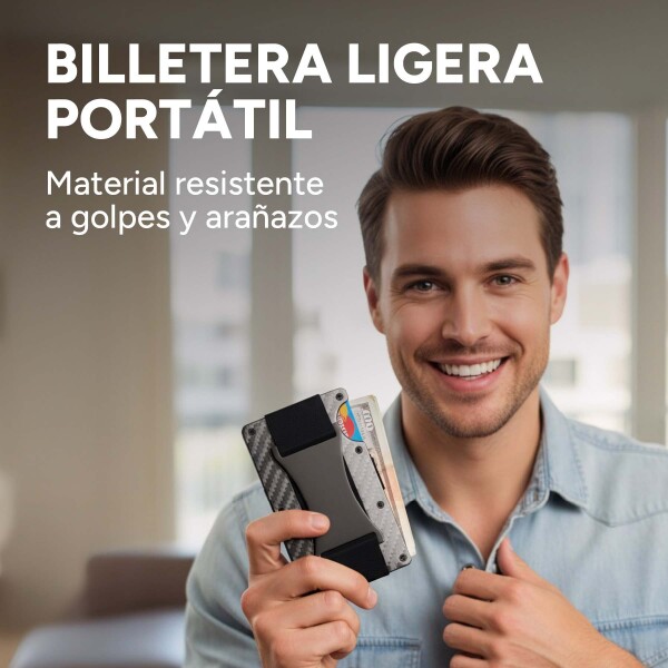 Billetera Tarjetero Bloqueo Rfid Anti Clonación Calidad Variante Color Plateado Labrado