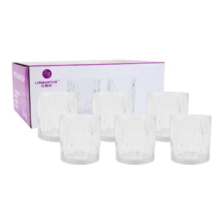 Set de 6 vasos de whisky labrados 345ml Set de 6 vasos de whisky labrados 345ml
