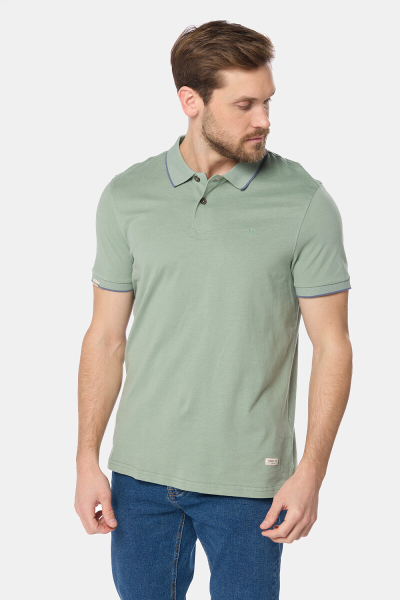 REMERA POLO JERSEY RAYADA - Verde 