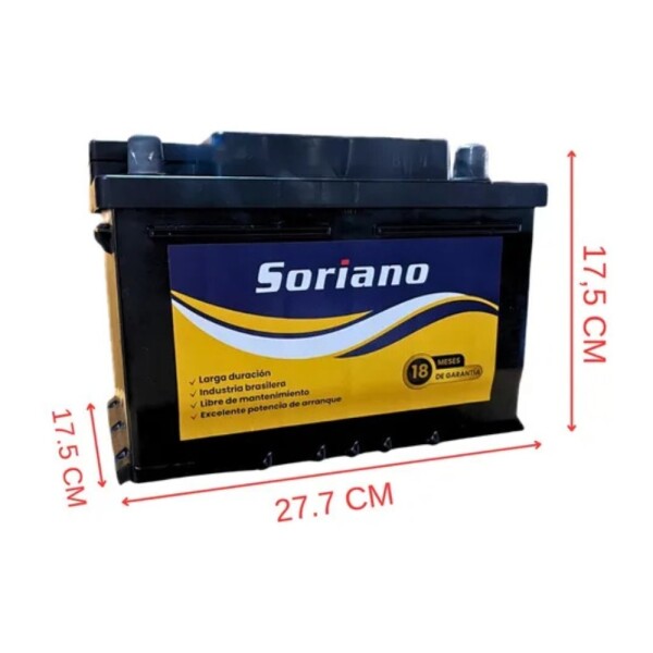 BATERIA SORIANO 110AMP DERECHA BATERIA SORIANO 110AMP DERECHA