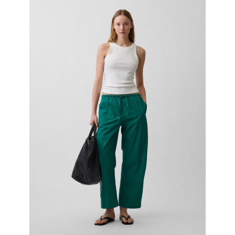 POPLIN SIDE STRIPE PANT BAIZE GREEN 421