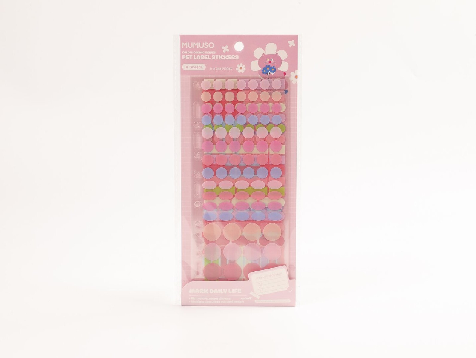 PEGATINAS DE ETIQUETAS PET SERIE BRILLO CROMÁTICO [ROSA RUBOR] 