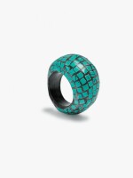 Anillo Maxi Redondeado azul