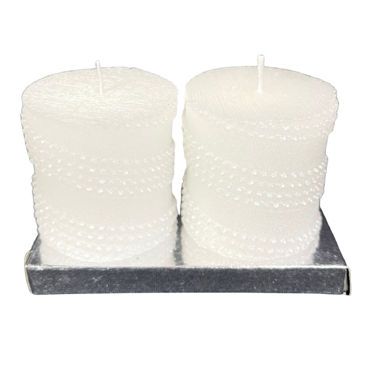 Set x2 Velones Blancos - Perlas Cruzadas 