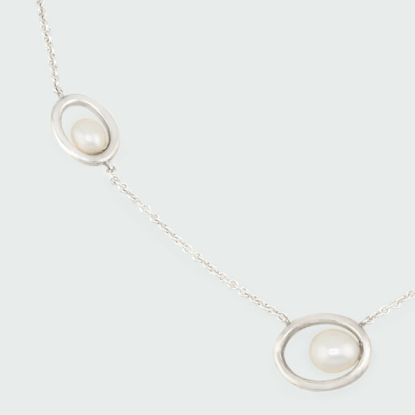 Cadena Magnolia de plata 925 con perlas Cadena Magnolia de plata 925 con perlas