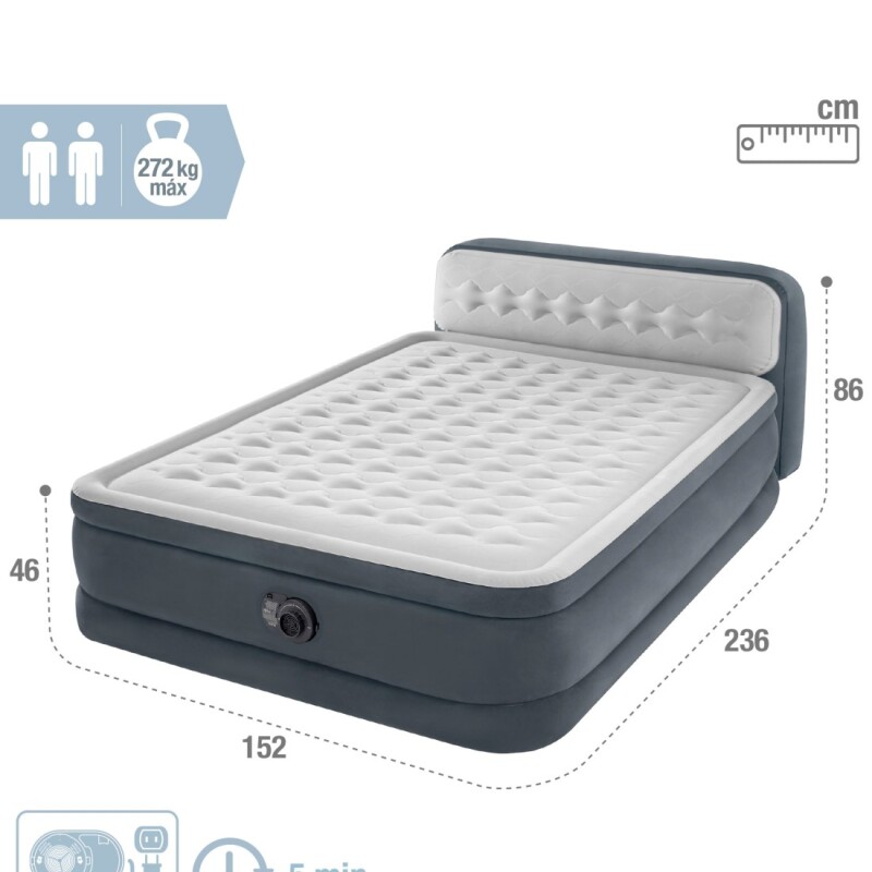 INTEX COLCHON DURA-BEAM DELUXE ULTRA PLUSH 2 PLAZAS CON RESP Intex Colchon Dura-beam Deluxe Ultra Plush 2 Plazas Con Resp
