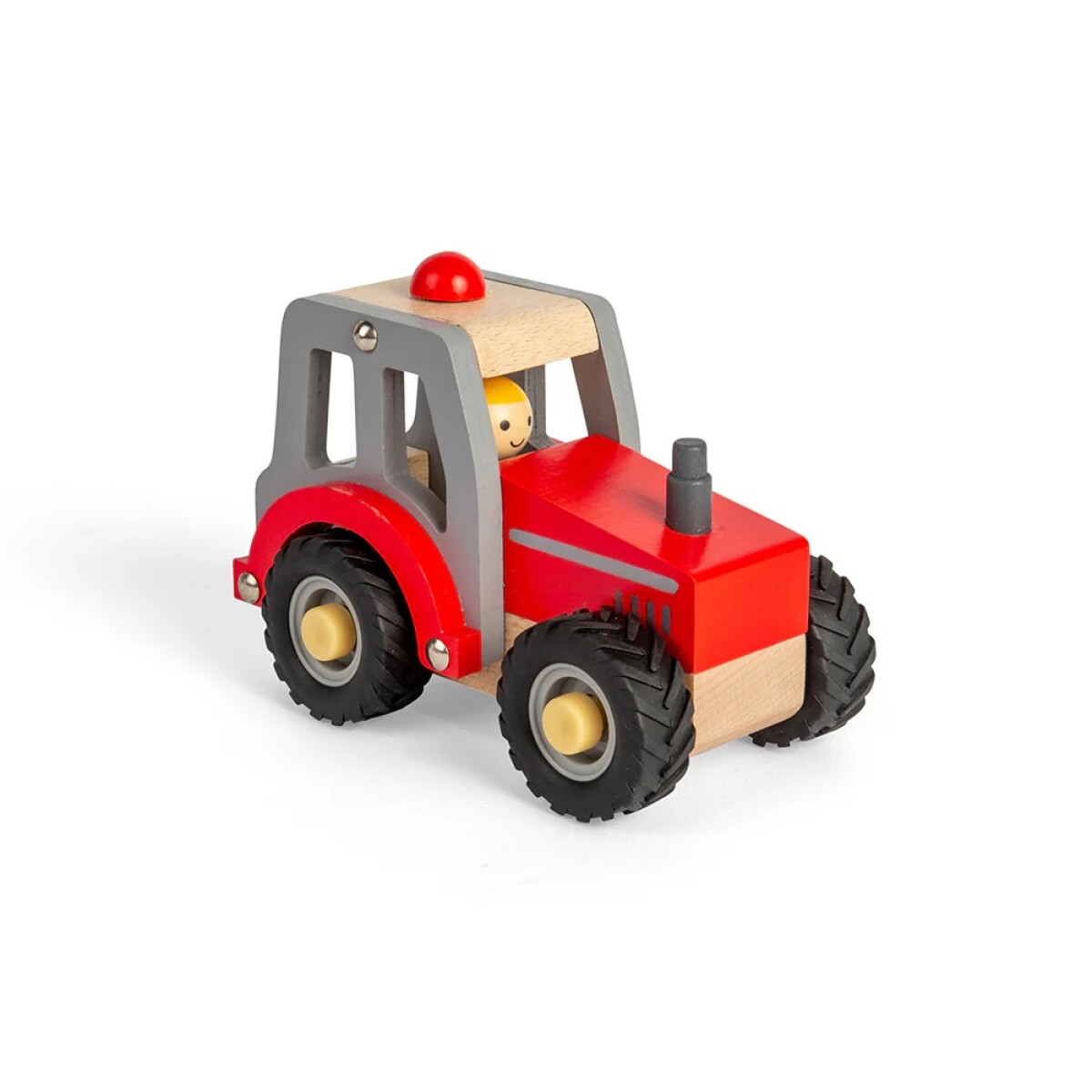 Mini Tractor de madera - rojo 