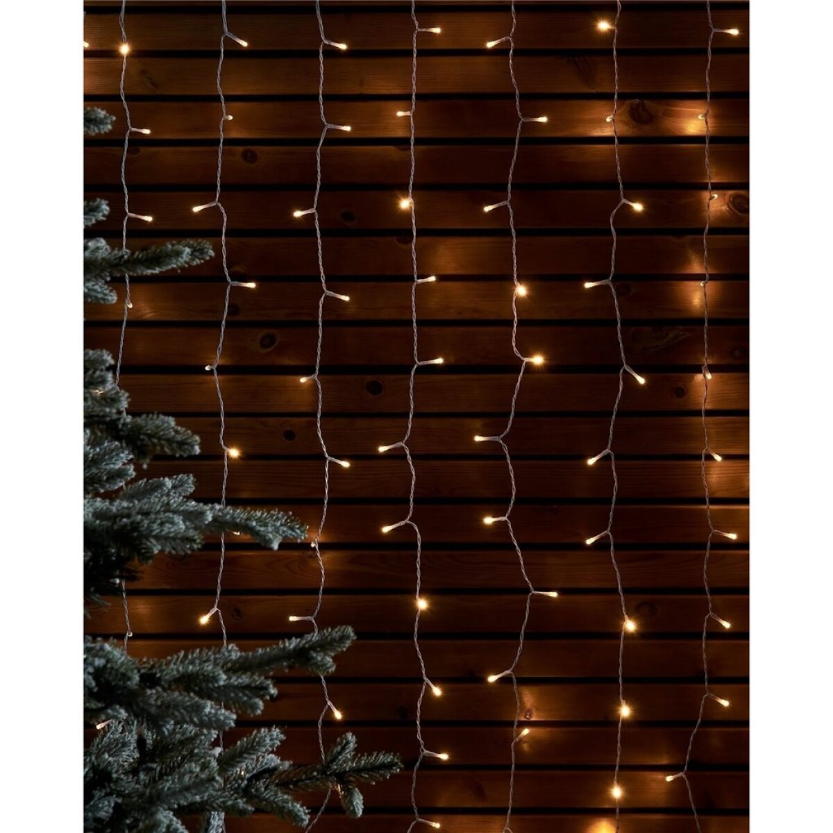 GUIA LUCES CORTINA 200 LED FIJAS CALIDA 2.MT X1MT DE CAIDA. C/T. 