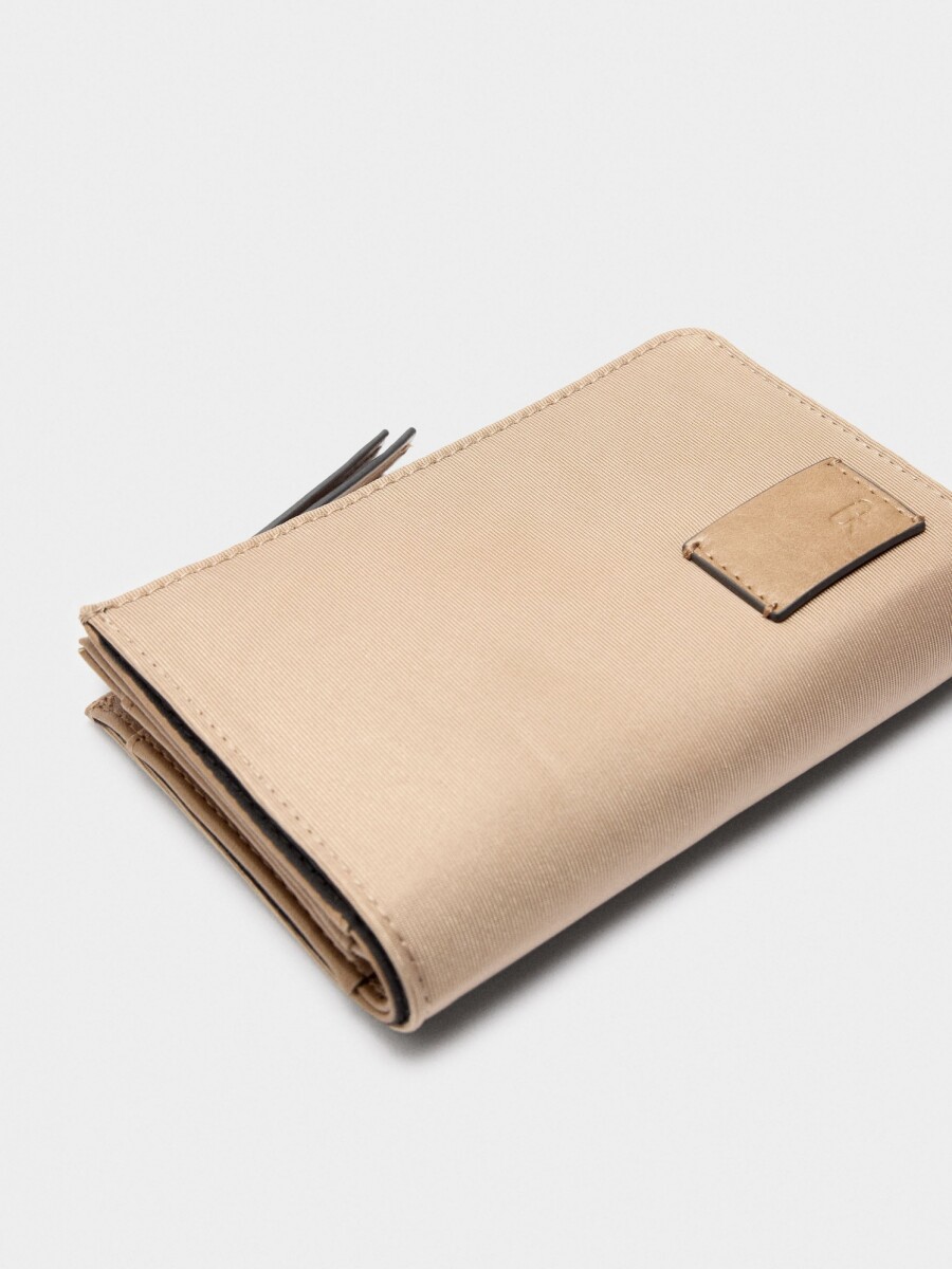 Monedero De Efecto Nylon taupe
