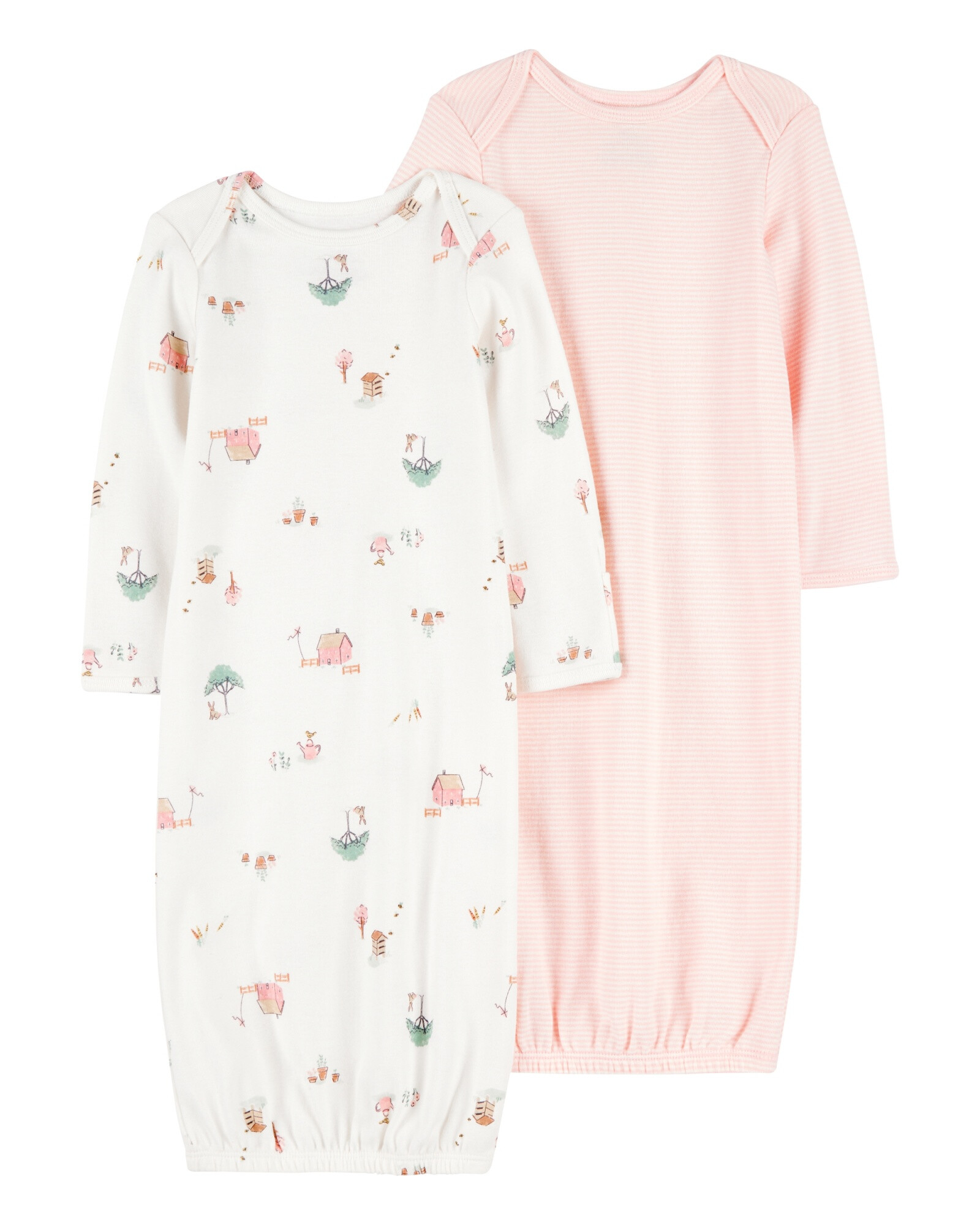 Pack dos bolsas de dormir de algodón, estampadas Sin color