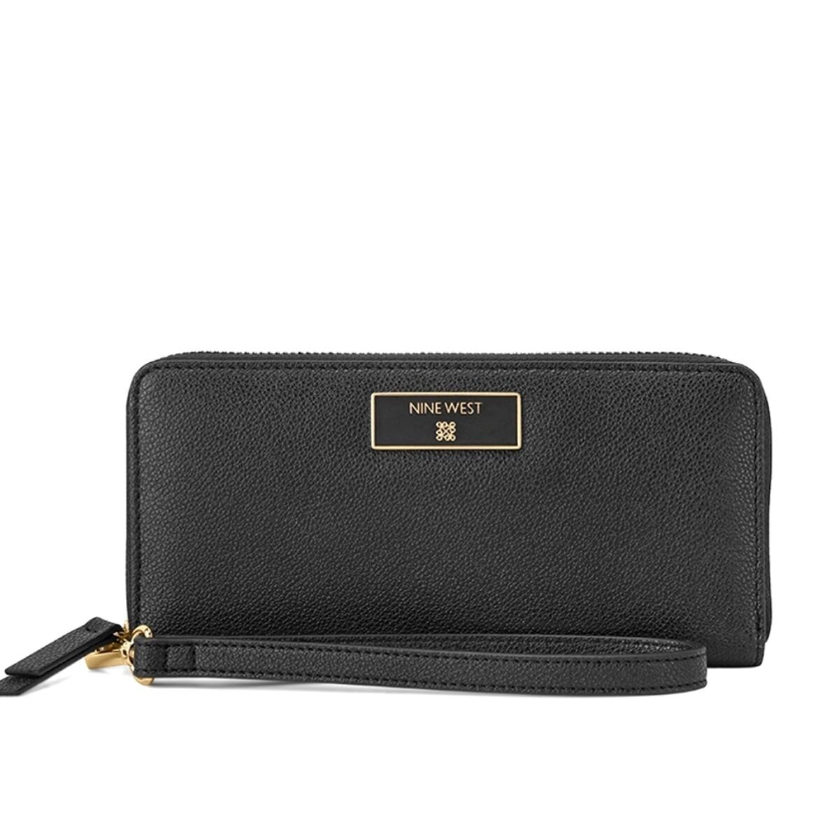 Small Leather Goods Mary Slg Zip Arnd Wrstlt Wlt - Black 