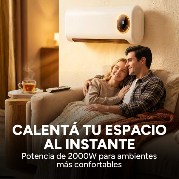 Calefactor Caloventilador Pared Secarropas 2000w C/ Control Blanco