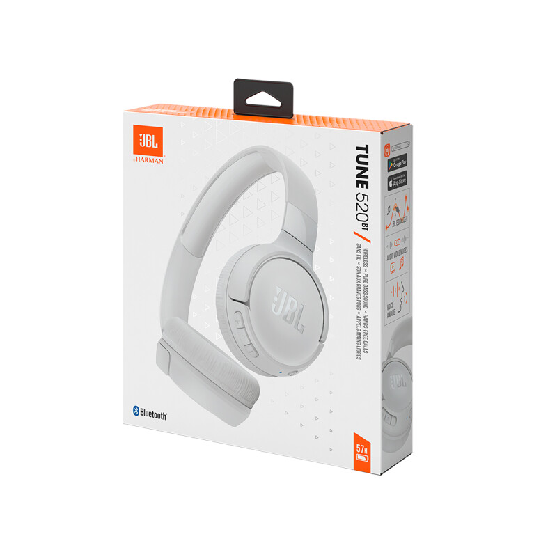 Auriculares inalámbricos JBL Tune 520BT color blanco Auriculares Inalámbricos Jbl Tune 520bt Color Blanco