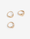 Sets Anillos Metal Set Anillos Corazón - Dorado