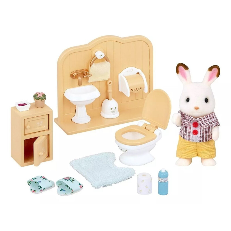 Conejito Con Set De Baño De Sylvanian Families Conejito Con Set De Baño De Sylvanian Families