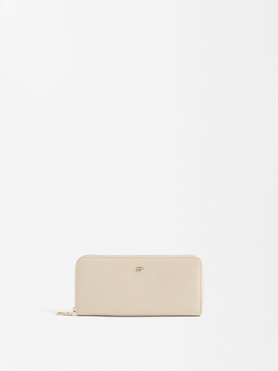 Monedero Con Cremallera beige