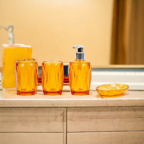Set de accesorios para baño x4 piezas Naranja