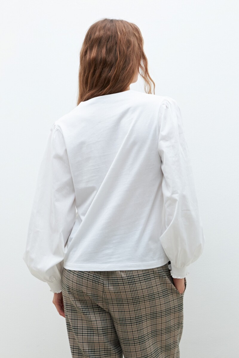 Remera con mangas poplin blanco