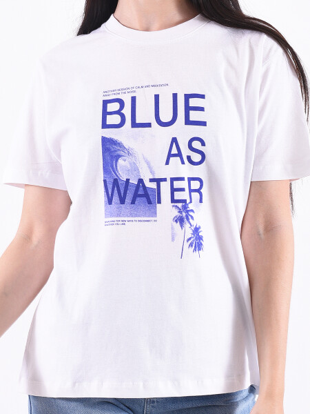 REMERA BLUE AS WATER BLANCO