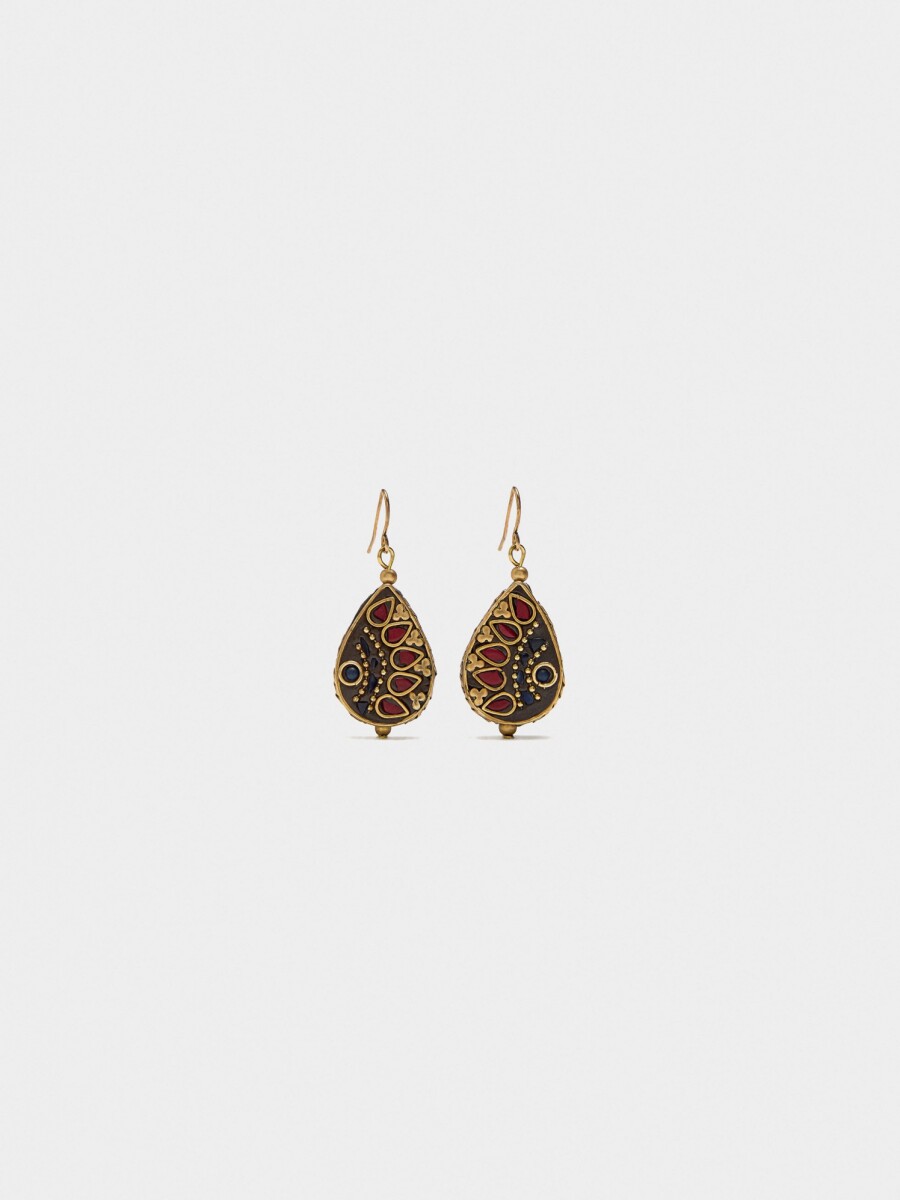 Pendientes Ovalados Con Detalles De Color multicolor