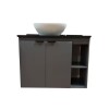 Mueble de baño suspendido Aster Negro 80 cm mesada granito sin bacha Mueble De Baño Suspendido Aster Negro 80 Cm Mesada Granito Sin Bacha