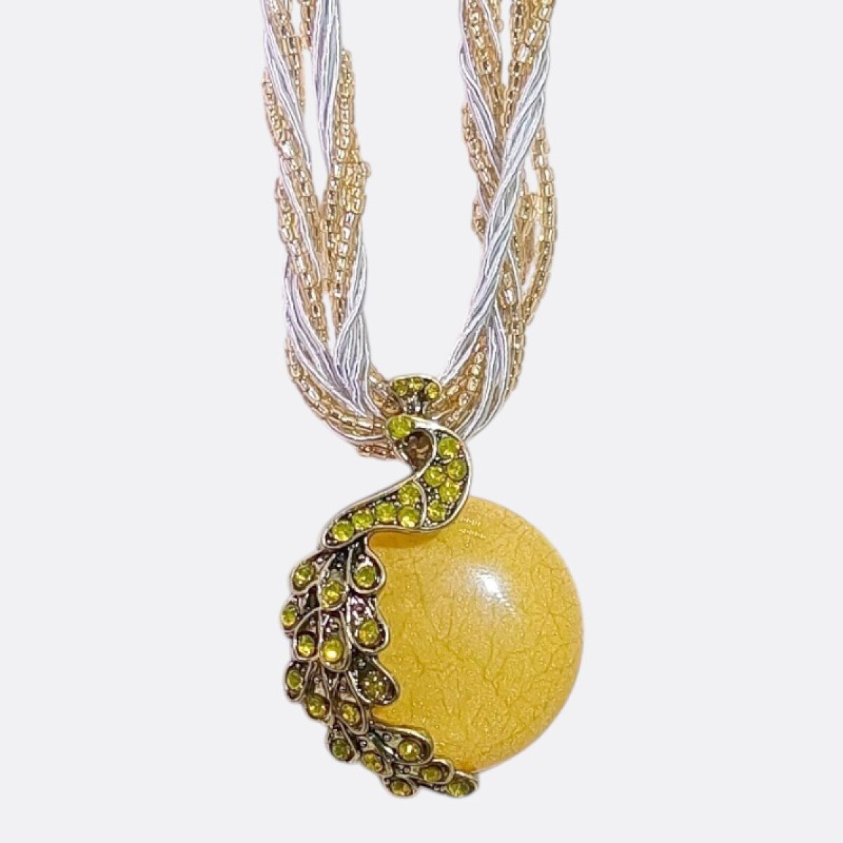 Collar Mujer Pavo Real Varios Colores - Beige 