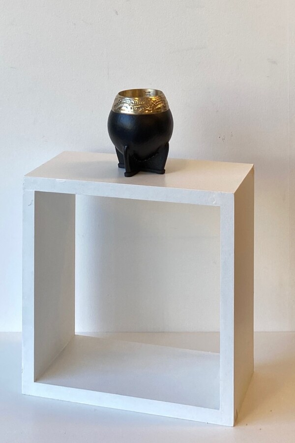 Mate con boquilla de plata Negro