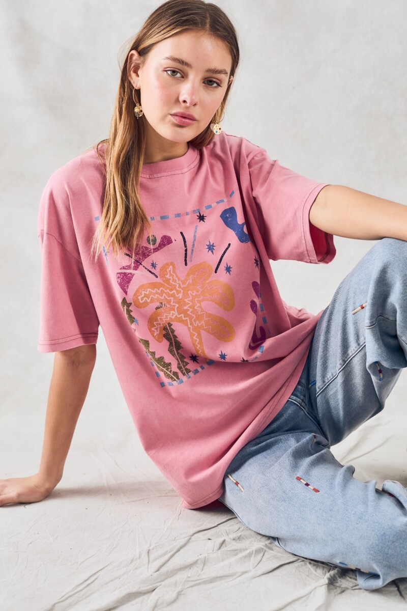 Remerón Algodón Lavado - Rosa Lavado 