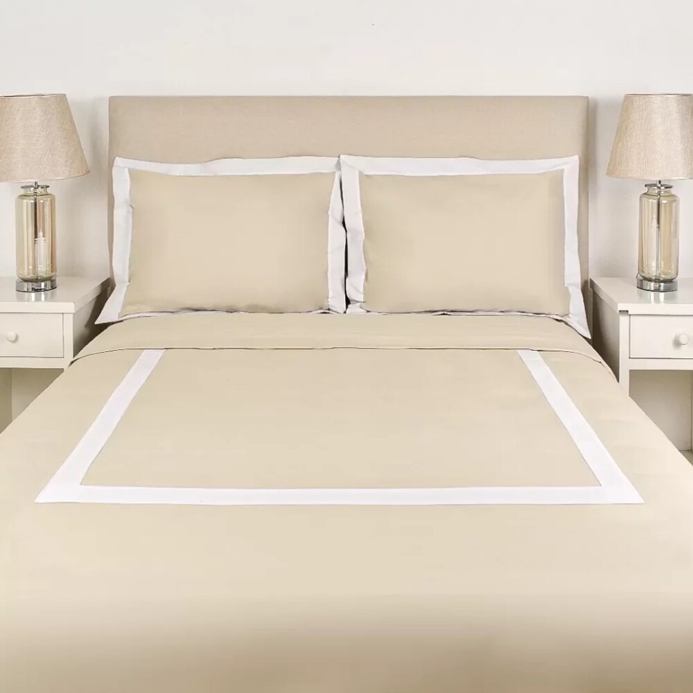 Duvet Cover Beige Con Blanco 180 x 240 cm