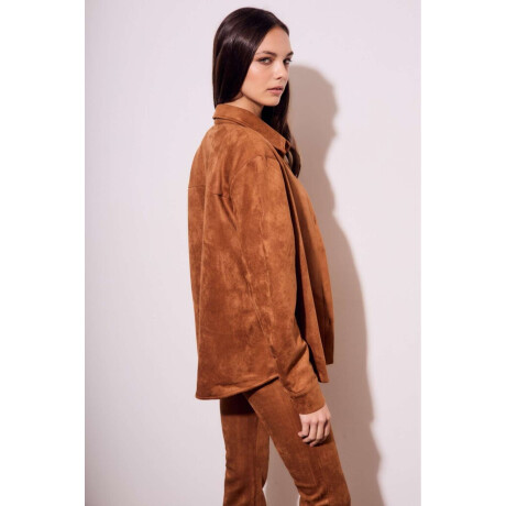 Camisa Gamuza Cuero Vegano Camel