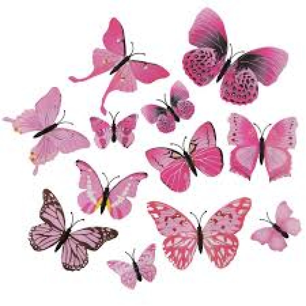 Mariposas con Imán x12 - Rosado 