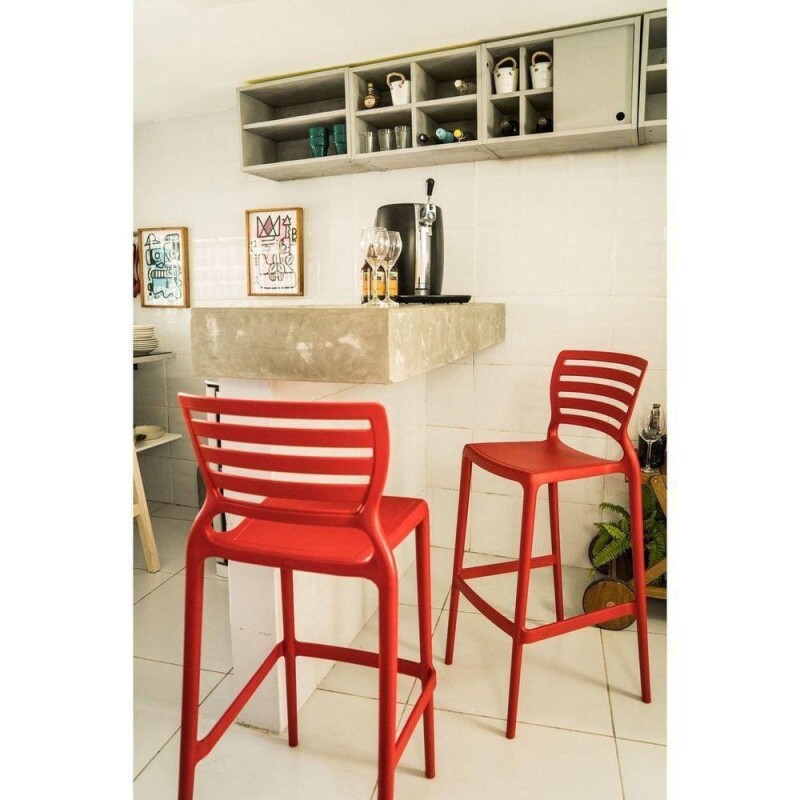 Silla Sofia alta para barra - Color Rojo - 92137/040 Silla Sofia alta para barra - Color Rojo - 92137/040