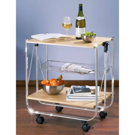Carrito Plegable 3 Niveles 40X63X70Cm Madera/Metal