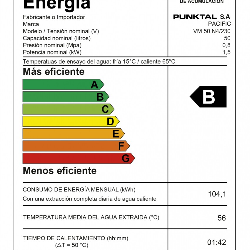 Calefón Pacific 50 litros Acero Calefón Pacific 50 litros Acero