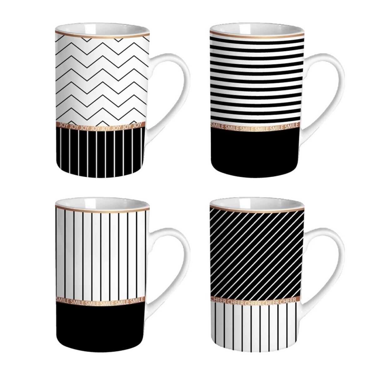 MUG RECTO 340ML BLANCO Y NEGRO 