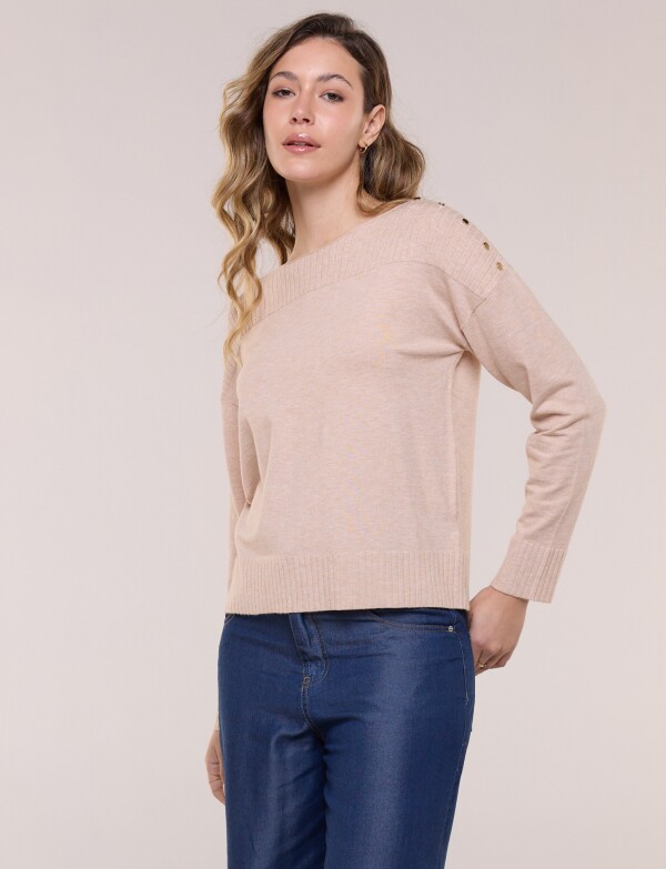 Buzo Tejido Con Tachas BEIGE