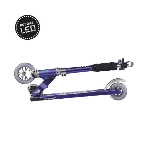 Monopatín Micro Sprite Plegable LED Ajustable con 2 Ruedas AZUL