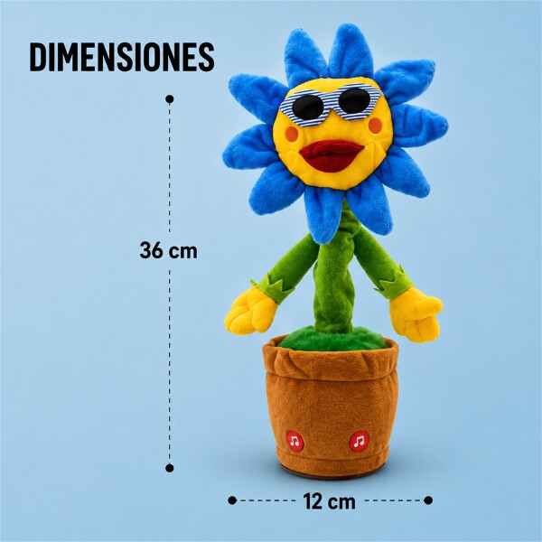 Girasol Interactivo que Baila, Canta, Graba y Repite Voz Azul