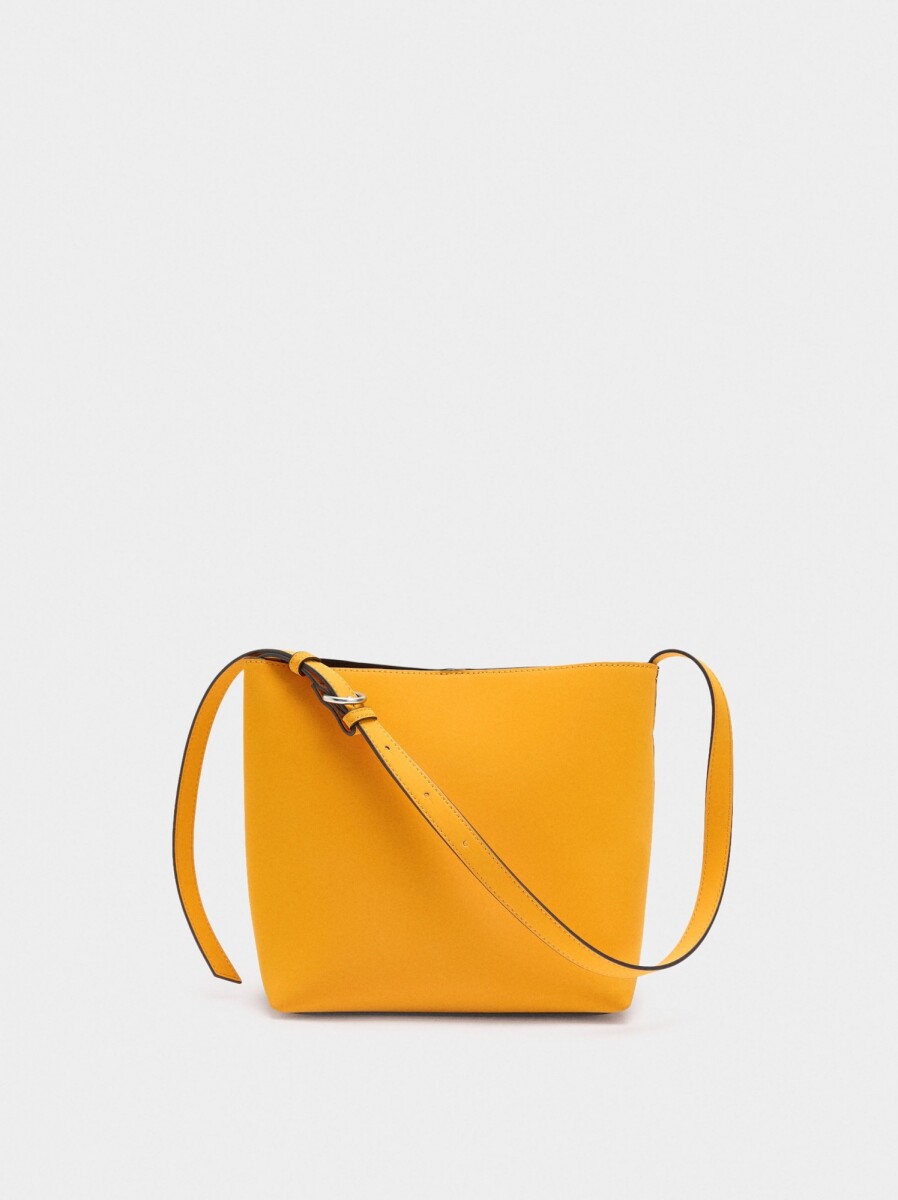 Bolso De Hombro Con Textura Suave - naranja 
