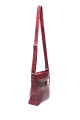 Cartera Bandolera con Cierre de Cuero Bordo