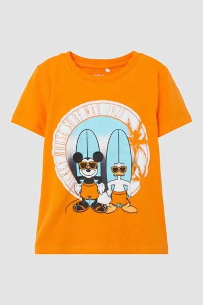 Camiseta Con Estampa De Mickey Mouse Sun Orange