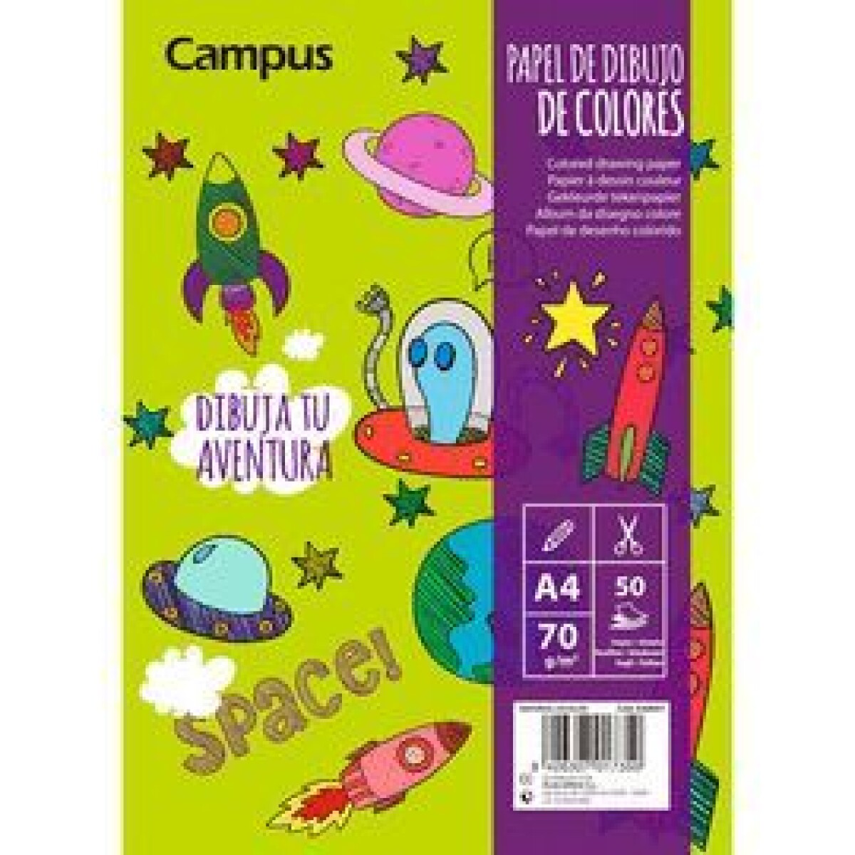 Block Campus A4 con 50 Hojas de Colores 